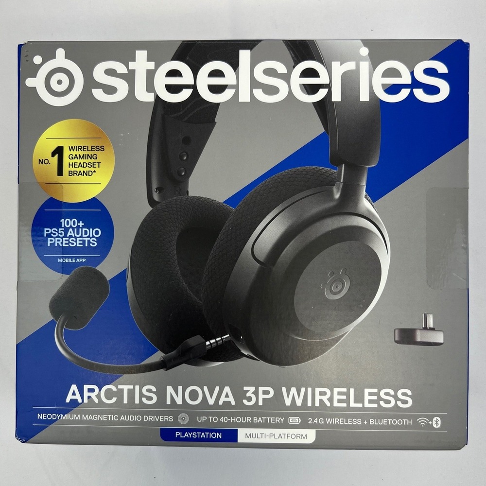 SteelSeries Arctis Nova 3P Wireless Gaming Headset PS5 PC Switch Black NEW